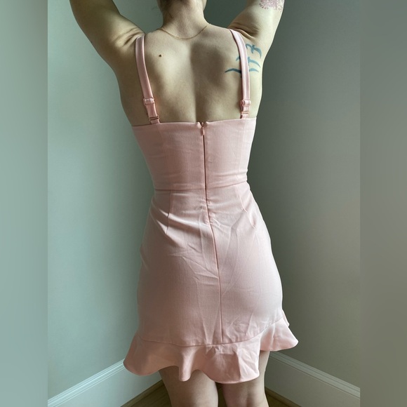 French Connection peach pink mini dress size 0 - Picture 2 of 5